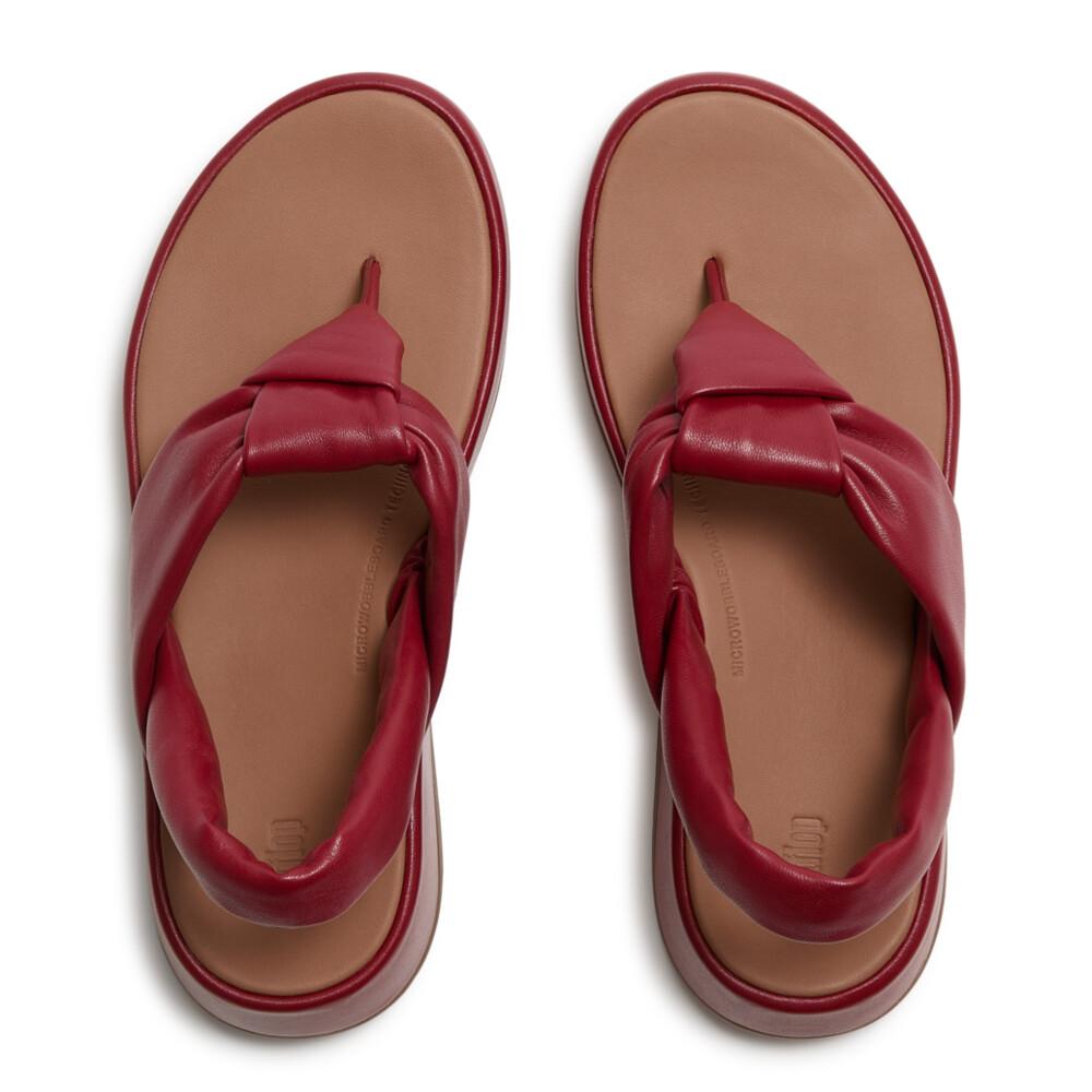 F-MODE KNOT SOFT-LEATHER BACK-STRAP SANDALS