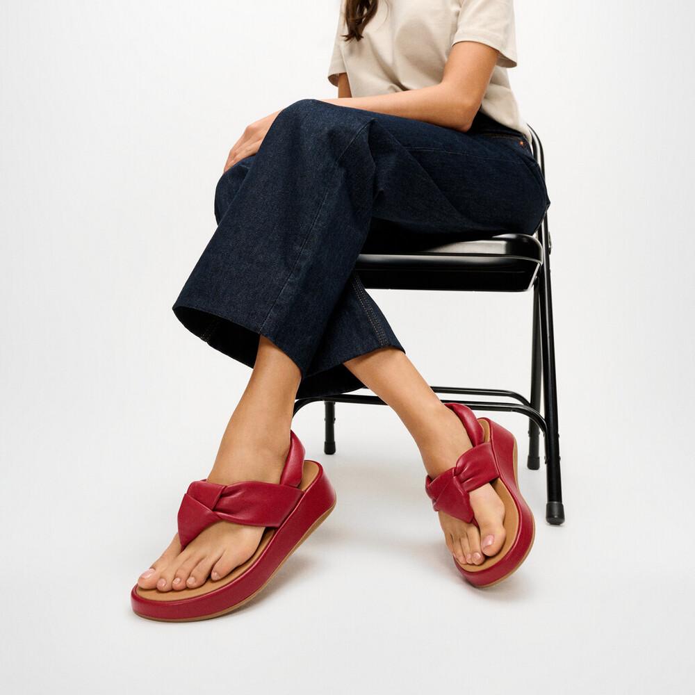 F-MODE KNOT SOFT-LEATHER BACK-STRAP SANDALS