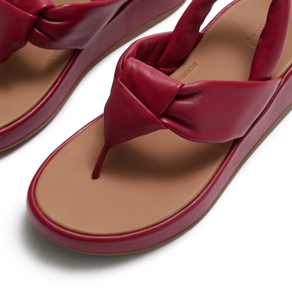 F-MODE KNOT SOFT-LEATHER BACK-STRAP SANDALS