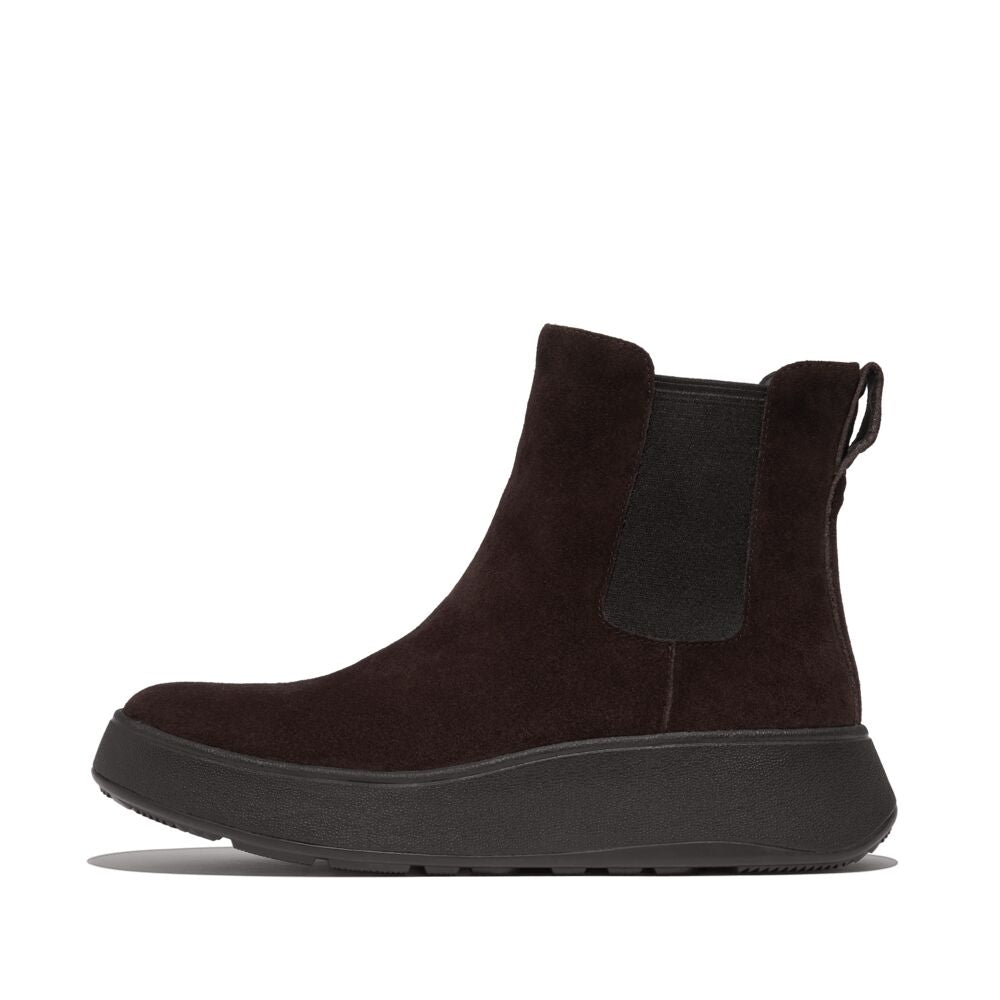 F-MODE SUEDE FLATFORM CHELSEA BOOTS