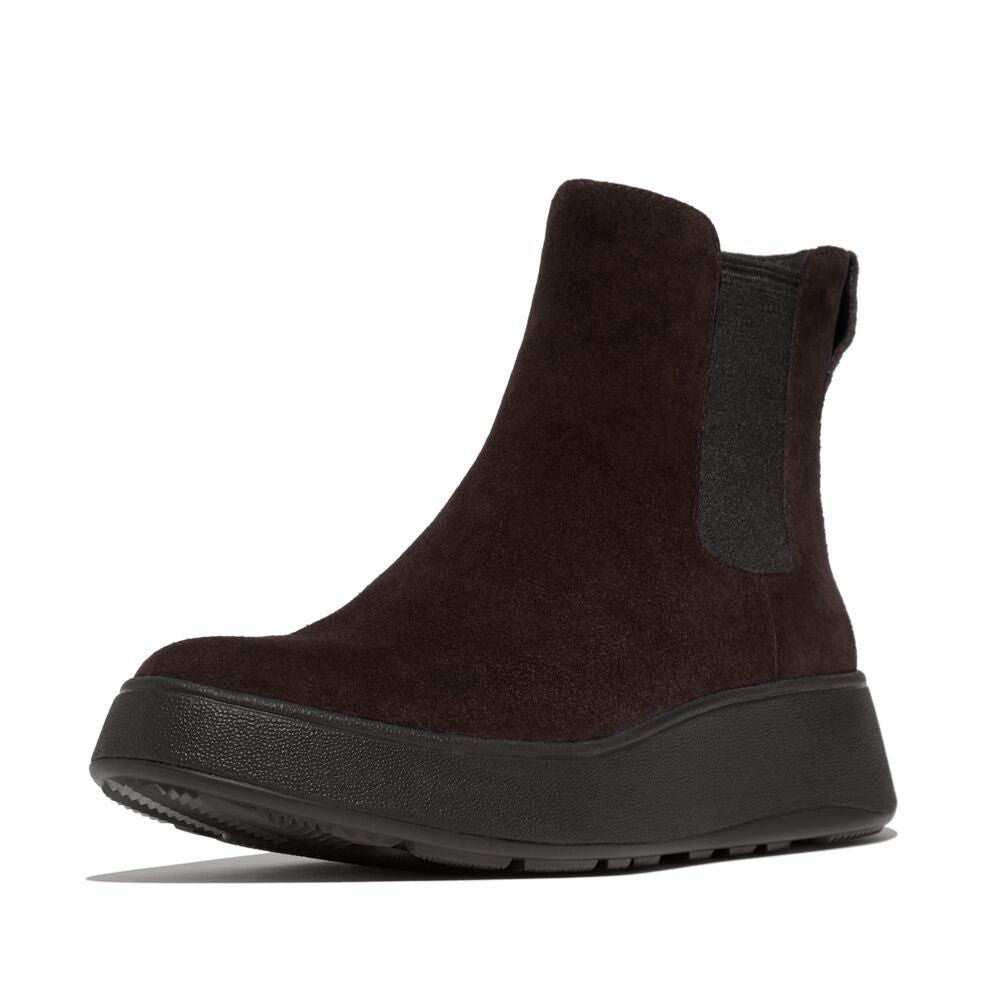 F-MODE SUEDE FLATFORM CHELSEA BOOTS