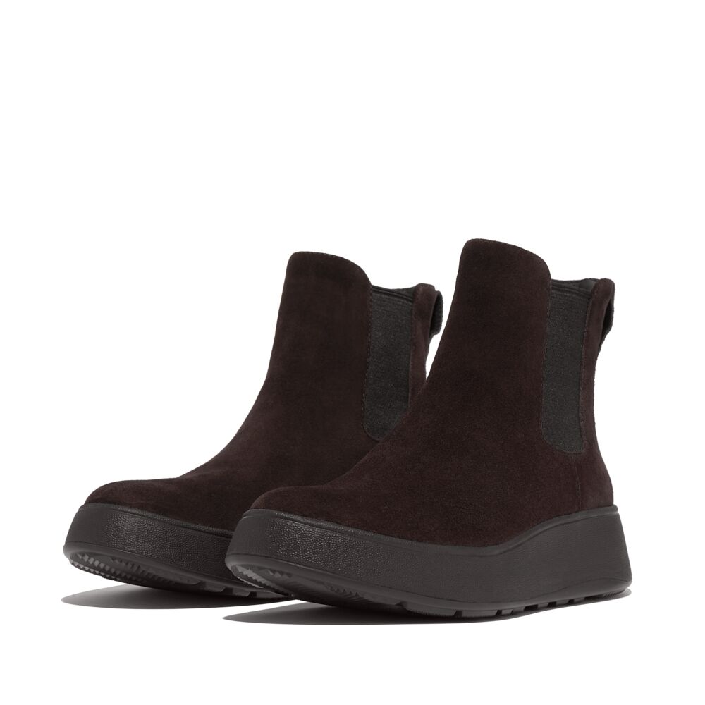 F-MODE SUEDE FLATFORM CHELSEA BOOTS