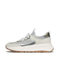 F-MODE  SUEDE/KNIT FLATFORM SLIP-ON LACED SNEAKERS