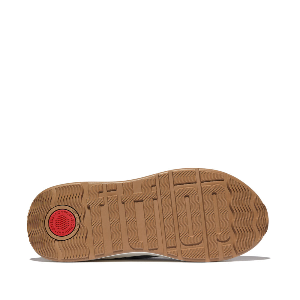 F-MODE  SUEDE/KNIT FLATFORM SLIP-ON LACED SNEAKERS