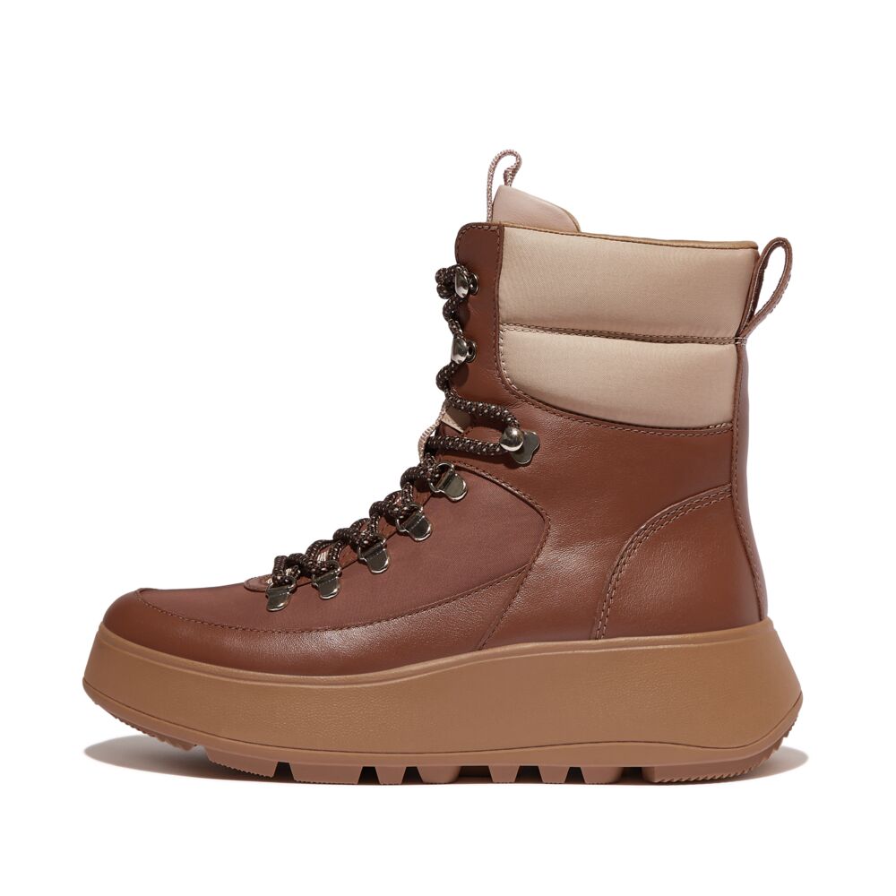 F-MODE WITH RESISTANT HIKER-LACE FLATFORM ANKLE BOOTS