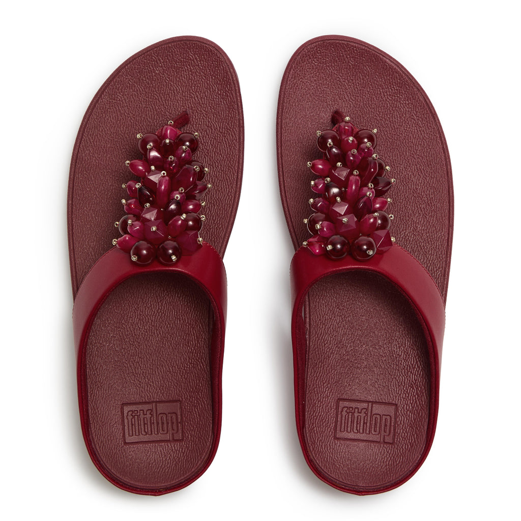 FINO BEAD-CLUSTER TOE-POST SANDALS