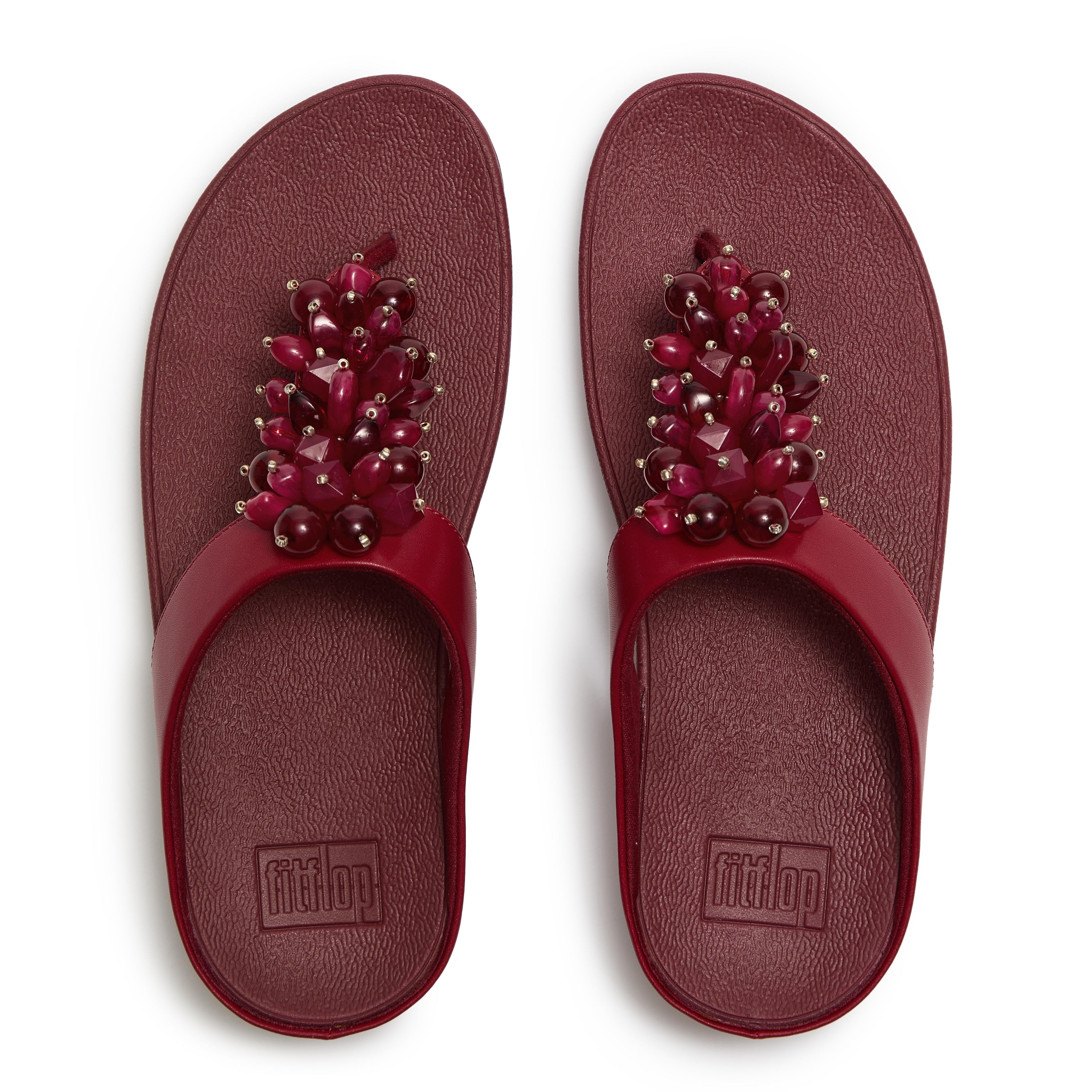 FINO BEAD-CLUSTER TOE-POST SANDALS