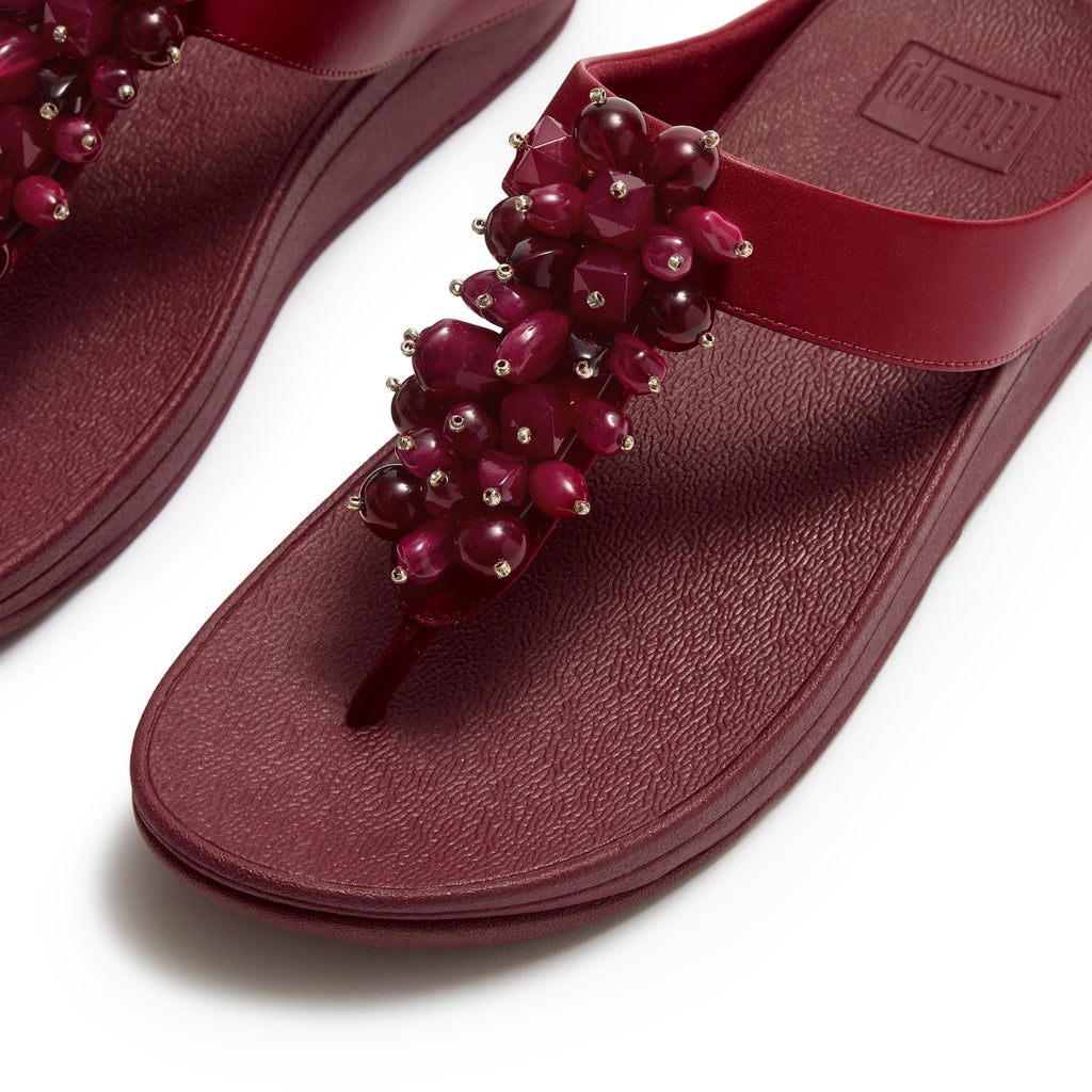 FINO BEAD-CLUSTER TOE-POST SANDALS