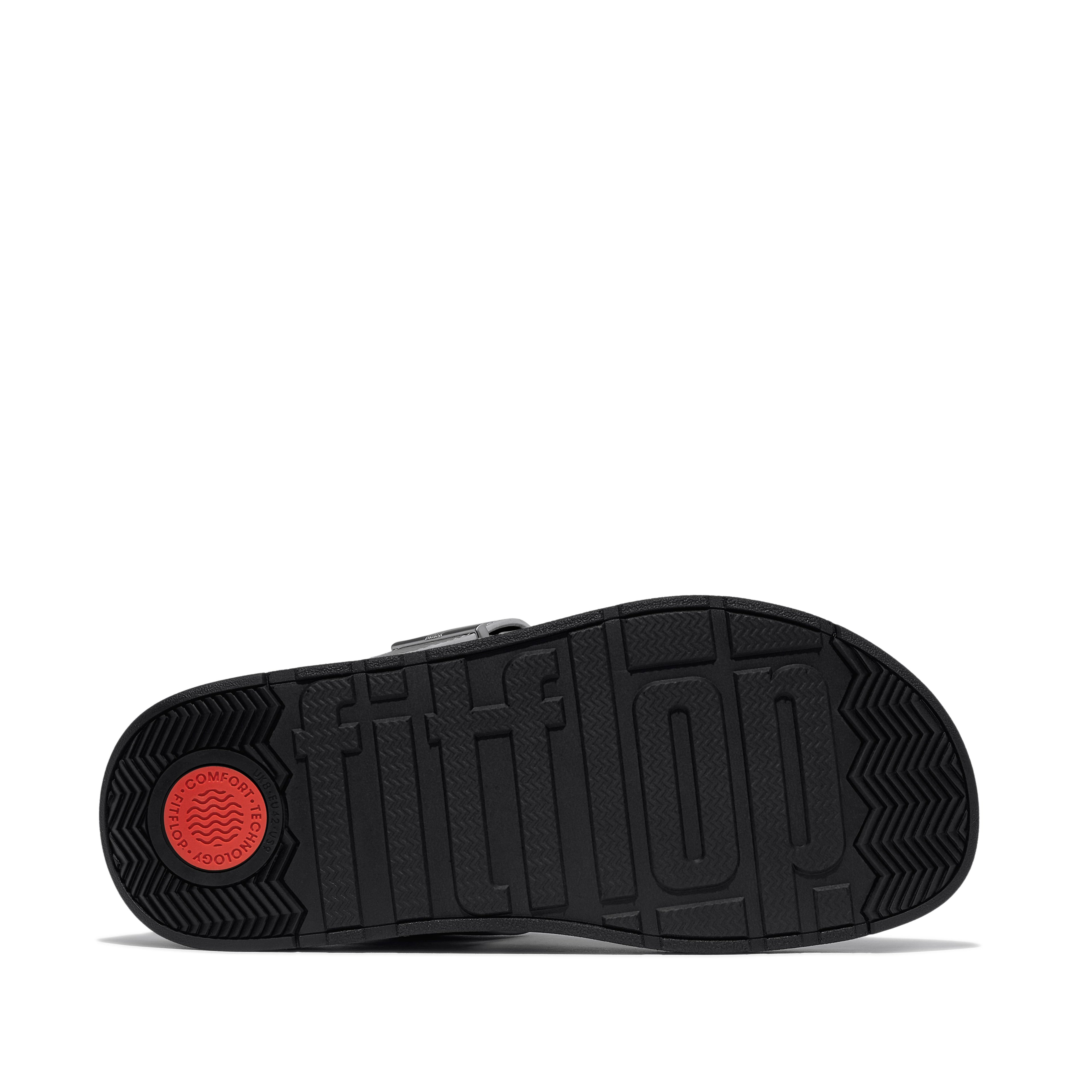 GEN-FF BUCKLE TUMBLED-LEATHER TOE-POST SANDALS