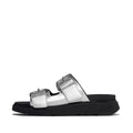 GEN-FF BUCKLE TUMBLED-LEATHER TWO-BAR SLIDES