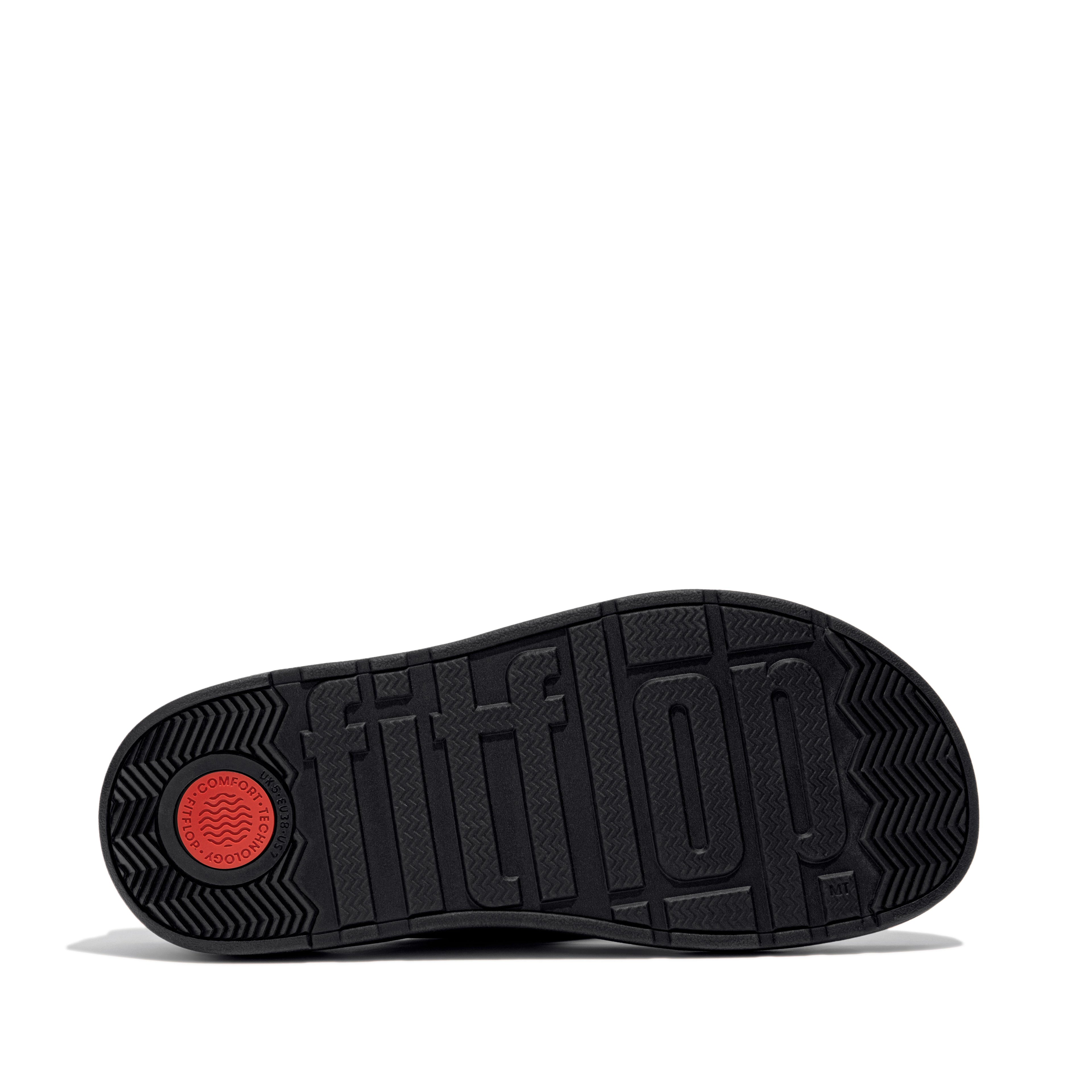 GEN-FF BUCKLE TUMBLED-LEATHER TWO-BAR SLIDES