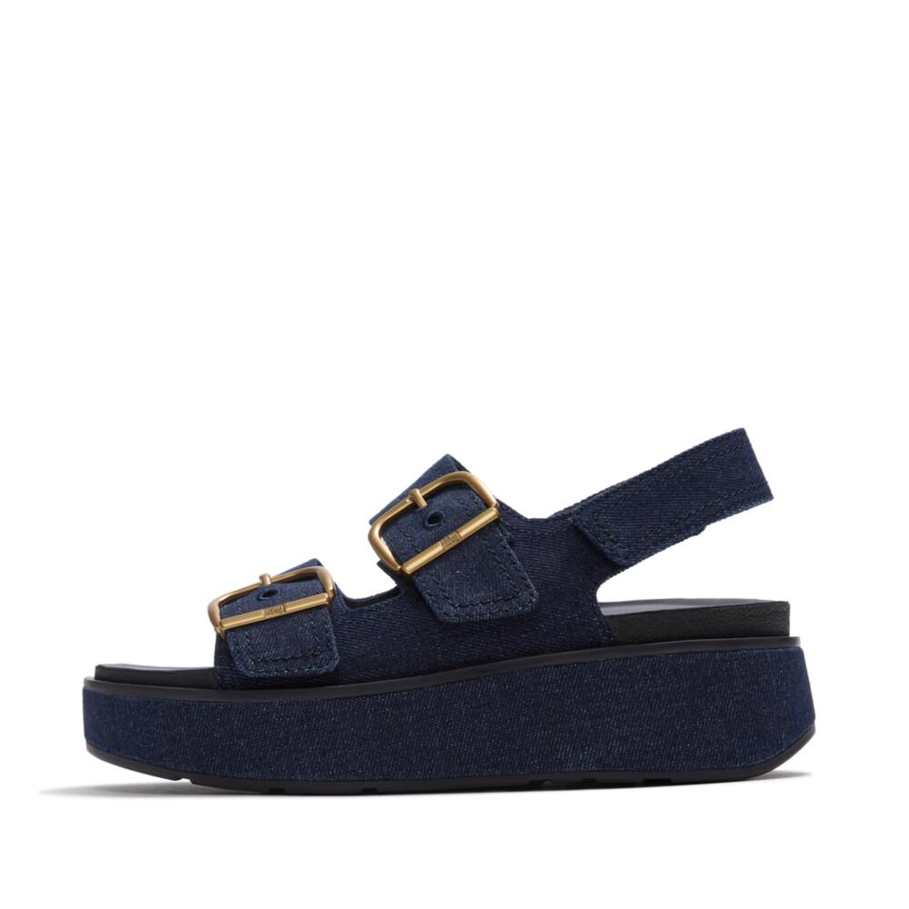 GEN-FF MAX BUCKLE DENIM BACK-STRAP SANDALS