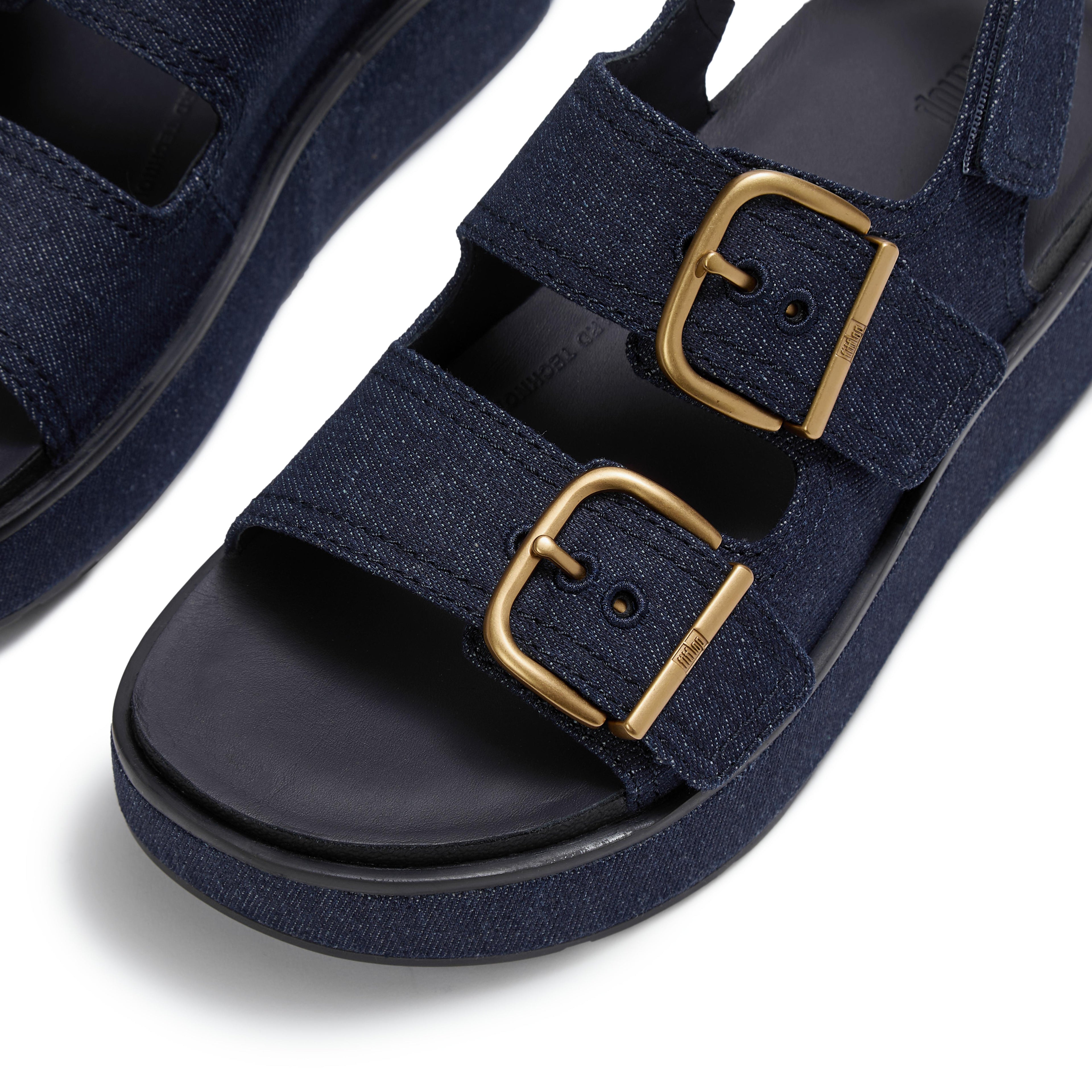 GEN-FF MAX BUCKLE DENIM BACK-STRAP SANDALS