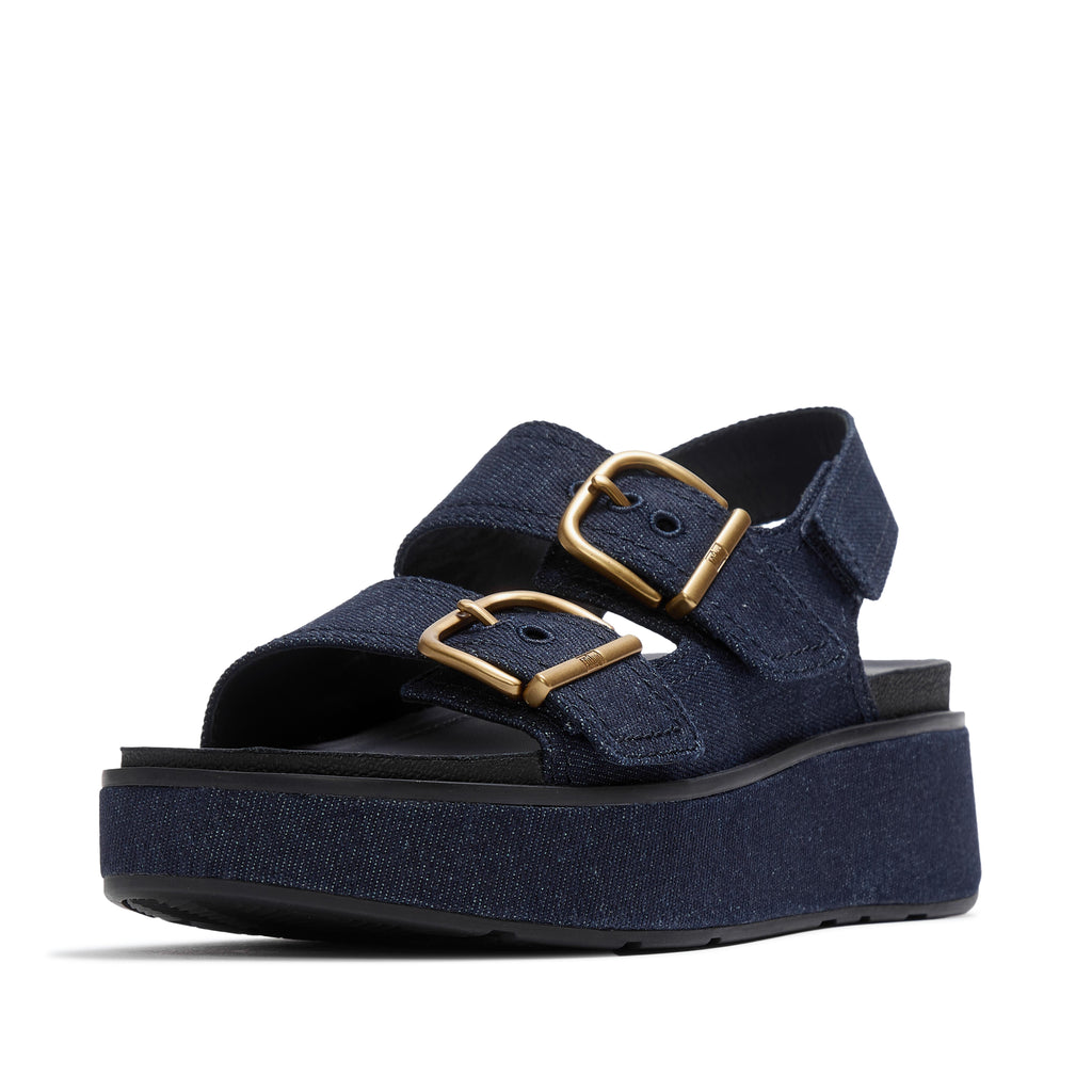 GEN-FF MAX BUCKLE DENIM BACK-STRAP SANDALS