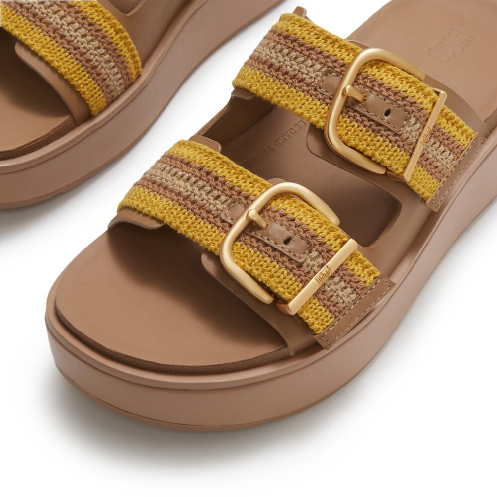 GEN-FF MAX BUCKLE STRIPE-WEBBING TWO-BAR SLIDES