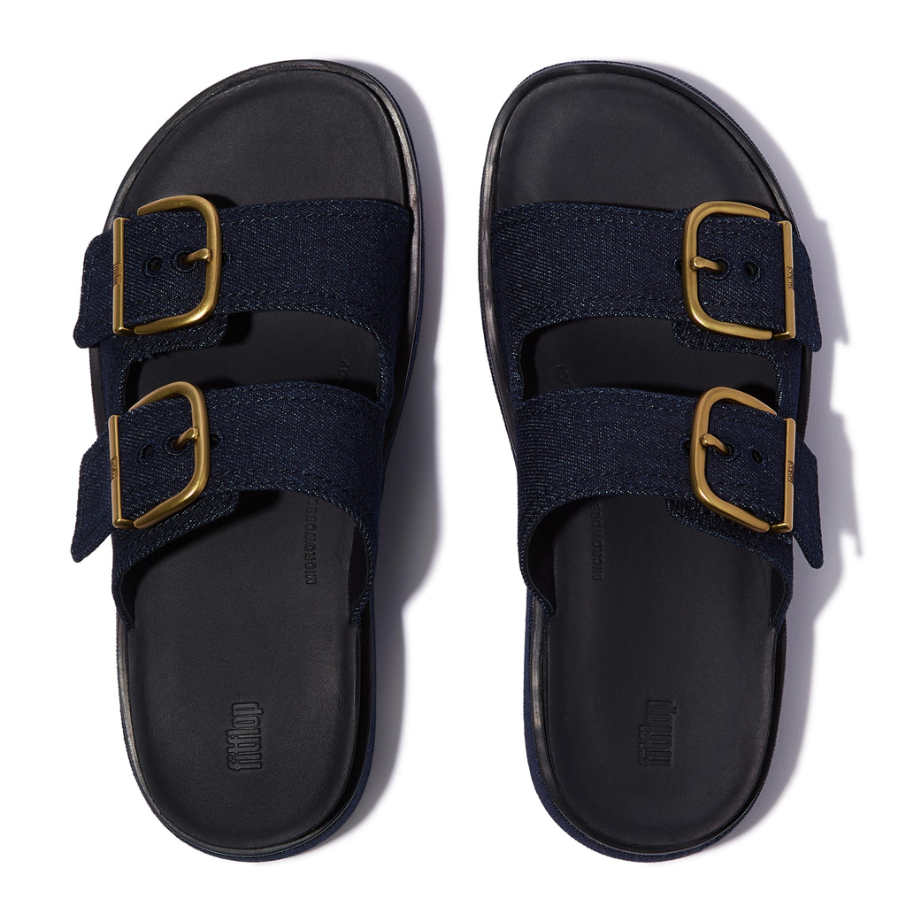 GEN-FF MAX BUCKLE TWO-BAR DENIM SLIDES