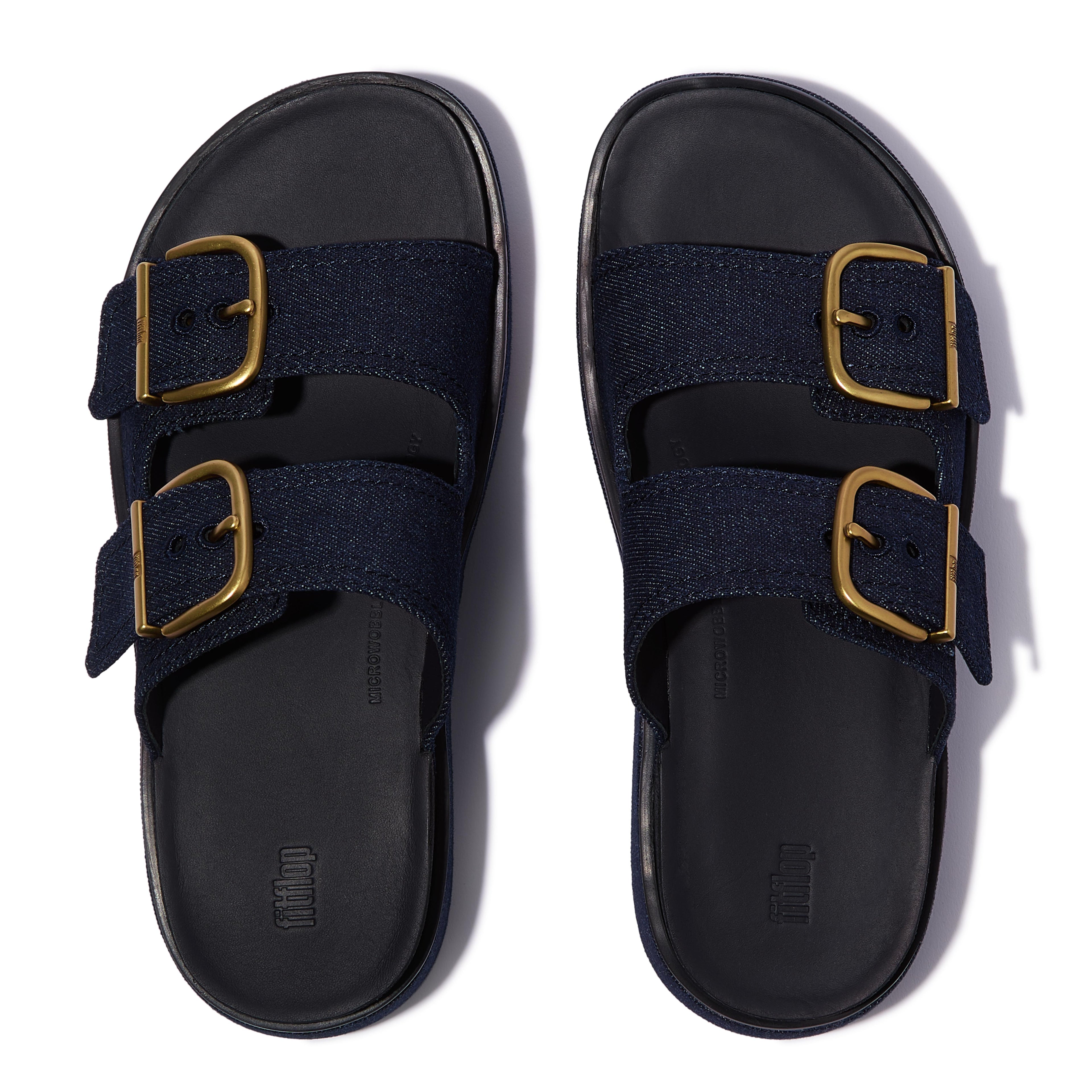 GEN-FF MAX BUCKLE TWO-BAR DENIM SLIDES