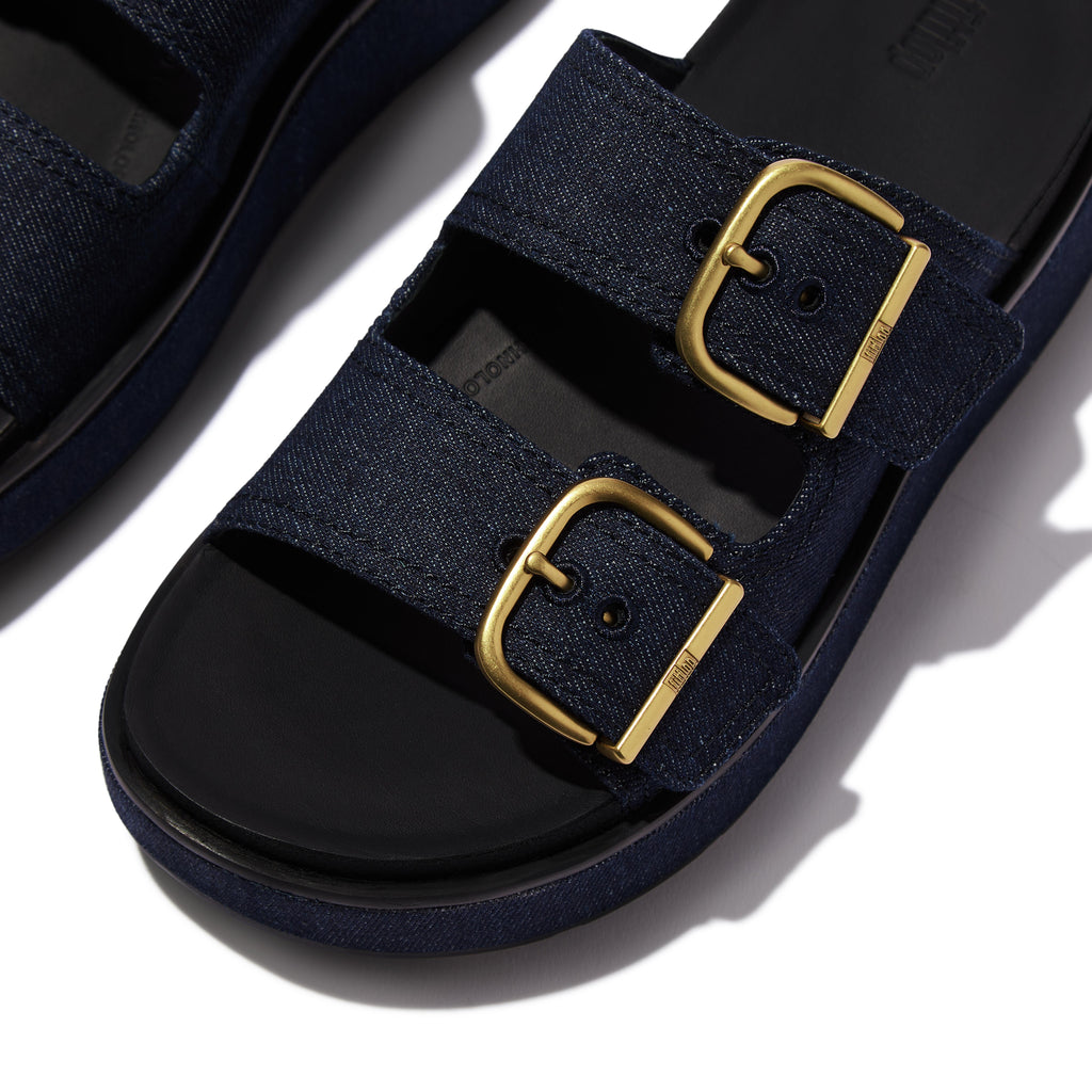 GEN-FF MAX BUCKLE TWO-BAR DENIM SLIDES