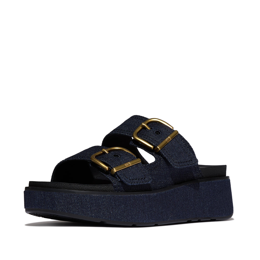 GEN-FF MAX BUCKLE TWO-BAR DENIM SLIDES