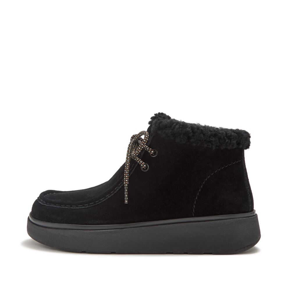 GEN-FF SUEDE SHEARLING LACE UP BOOTS
