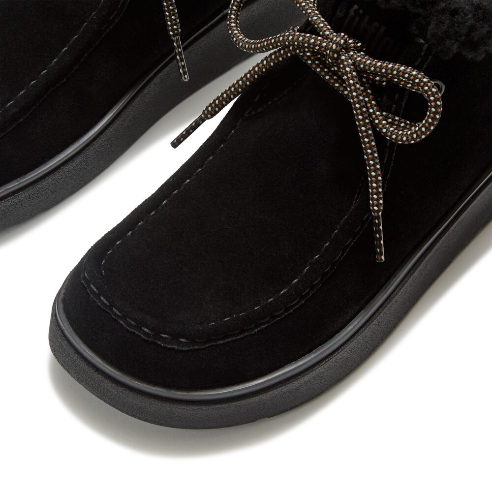 GEN-FF SUEDE SHEARLING LACE UP BOOTS