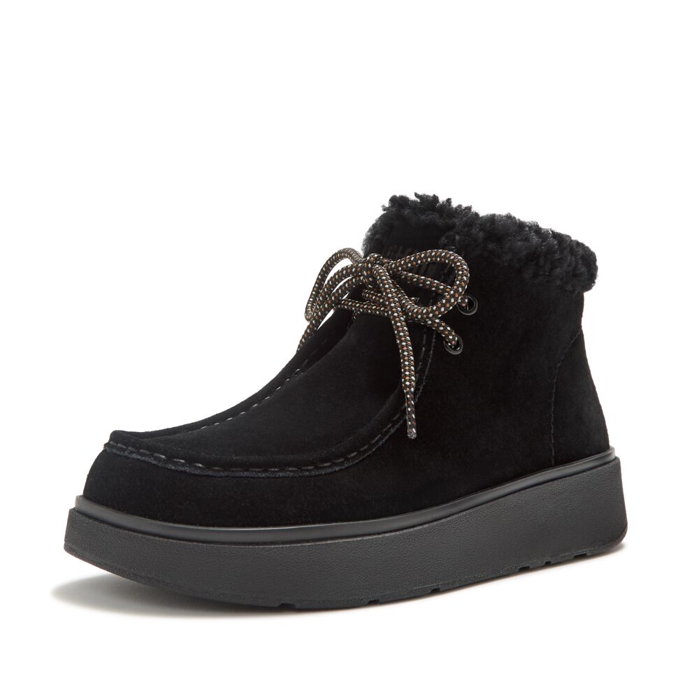GEN-FF SUEDE SHEARLING LACE UP BOOTS