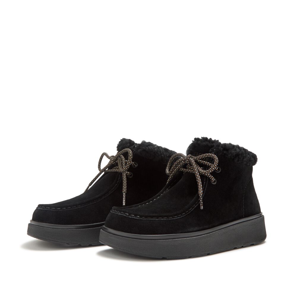GEN-FF SUEDE SHEARLING LACE UP BOOTS