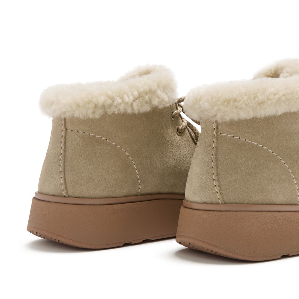 GEN-FF SUEDE SHEARLING LACE UP BOOTS