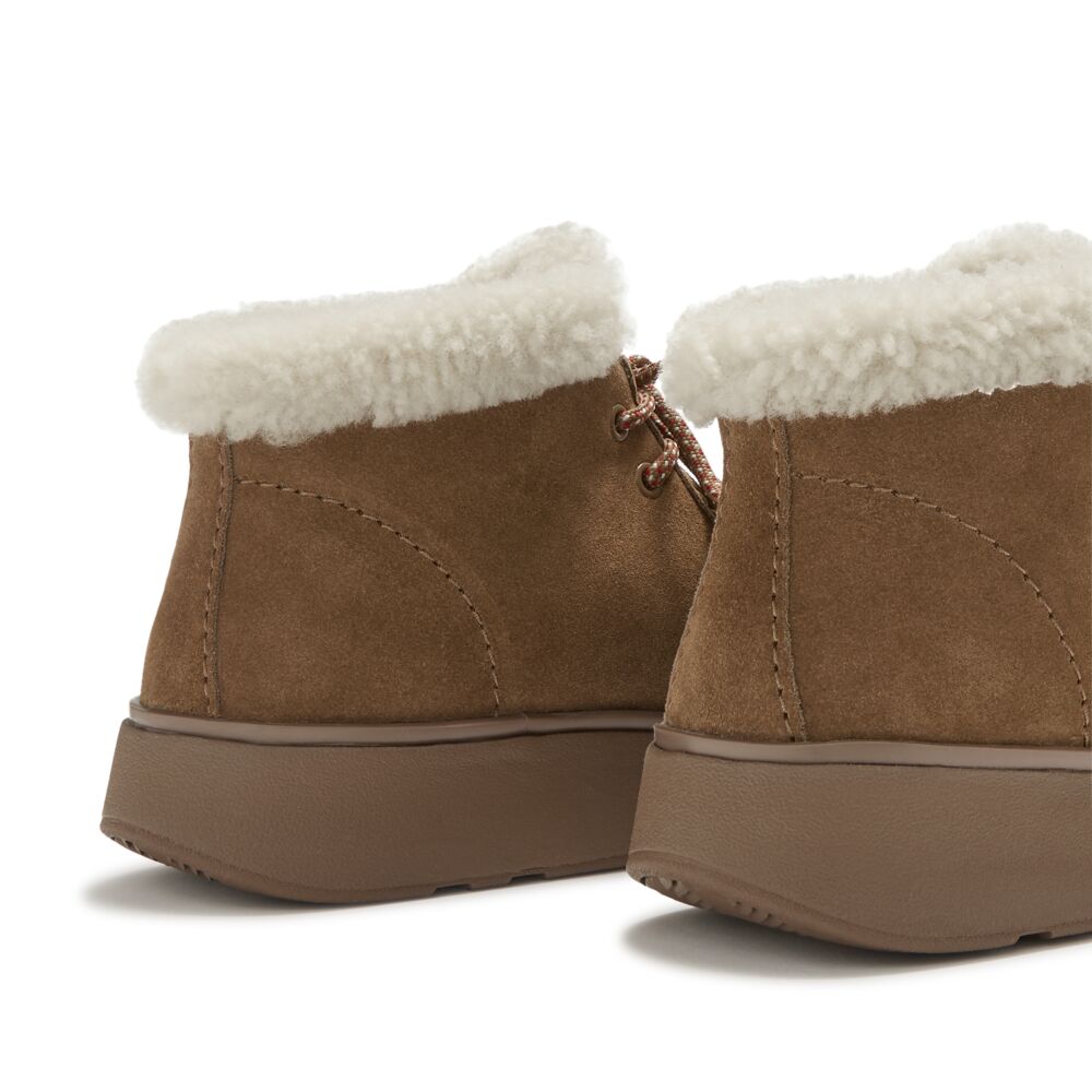 GEN-FF SUEDE SHEARLING LACE UP BOOTS