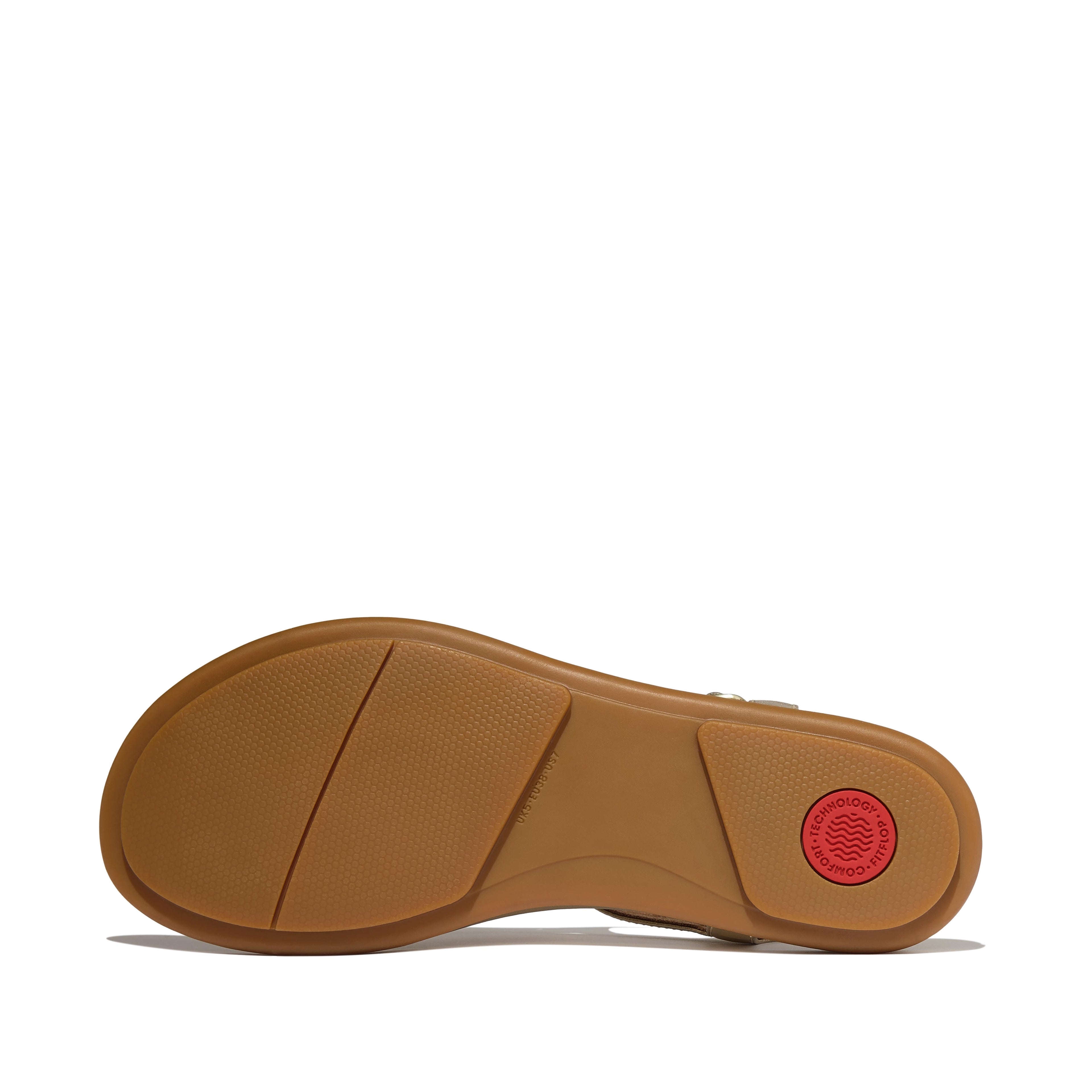 GRACIE ULTRA-JEWEL LEATHER T-BAR SANDALS