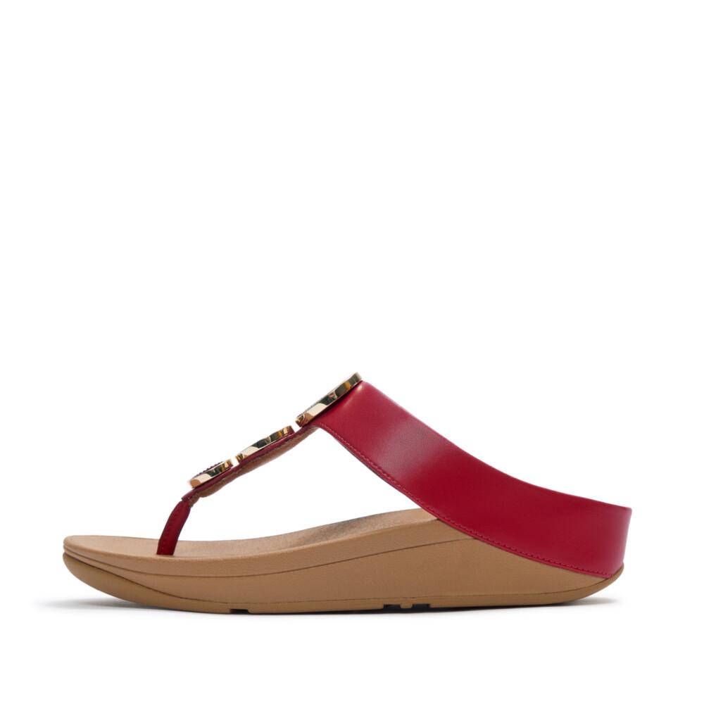 HALO BEAD-CIRCLE METALLIC TOE-POST SANDALS