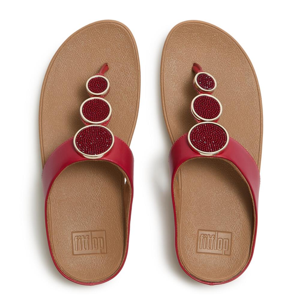 HALO BEAD-CIRCLE METALLIC TOE-POST SANDALS