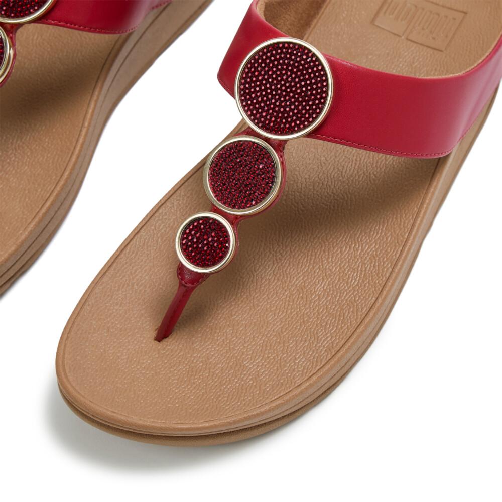 HALO BEAD-CIRCLE METALLIC TOE-POST SANDALS