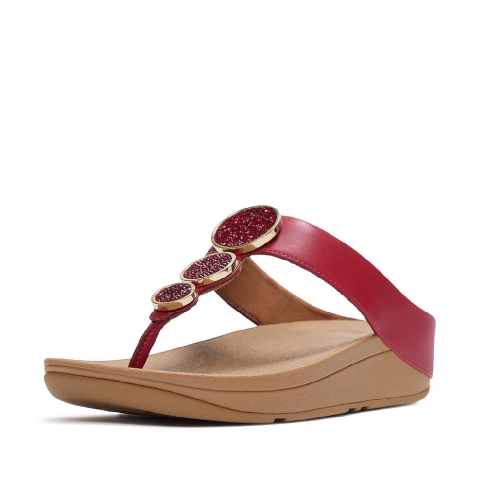 HALO BEAD-CIRCLE METALLIC TOE-POST SANDALS