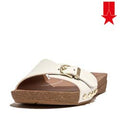 iQUSHION ADJUSTABLE BUCKLE LEATHER SLIDES