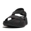 F-MODE ESPADRILLE BUCKLE LEATHER FLATFORM SANDALS