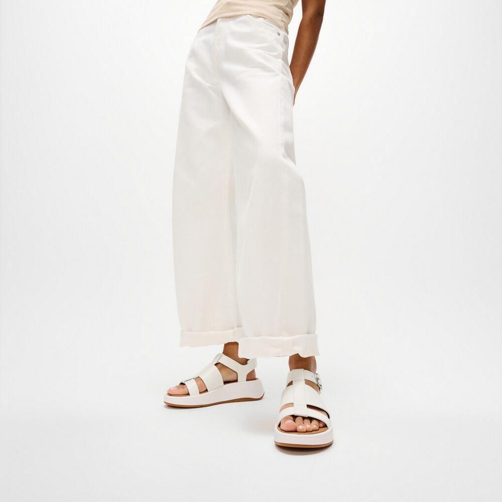 F-MODE LEATHER FLATFORM FISHERMAN SANDALS