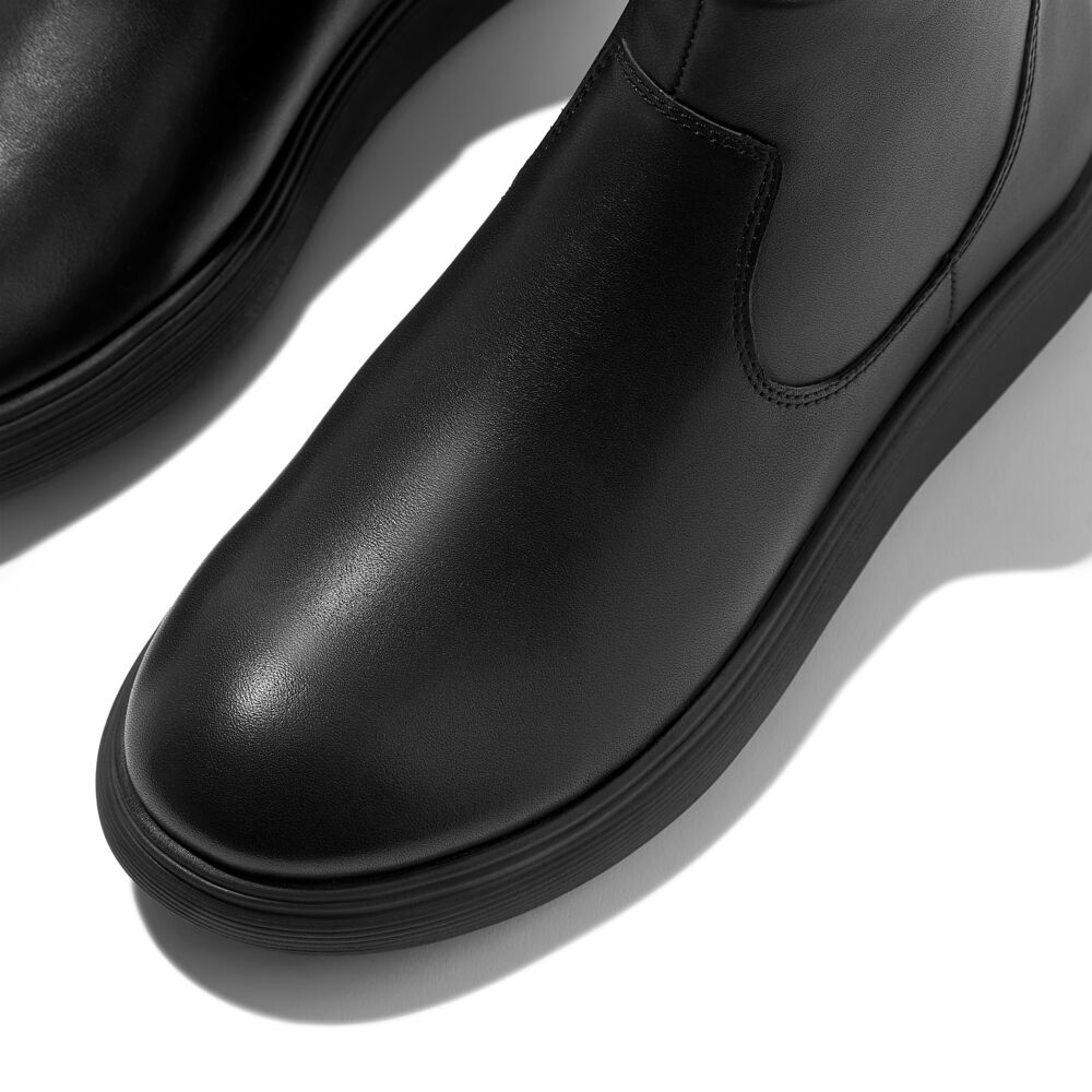 iQ-COMFF LEATHER ZIP ANKLE BOOTS