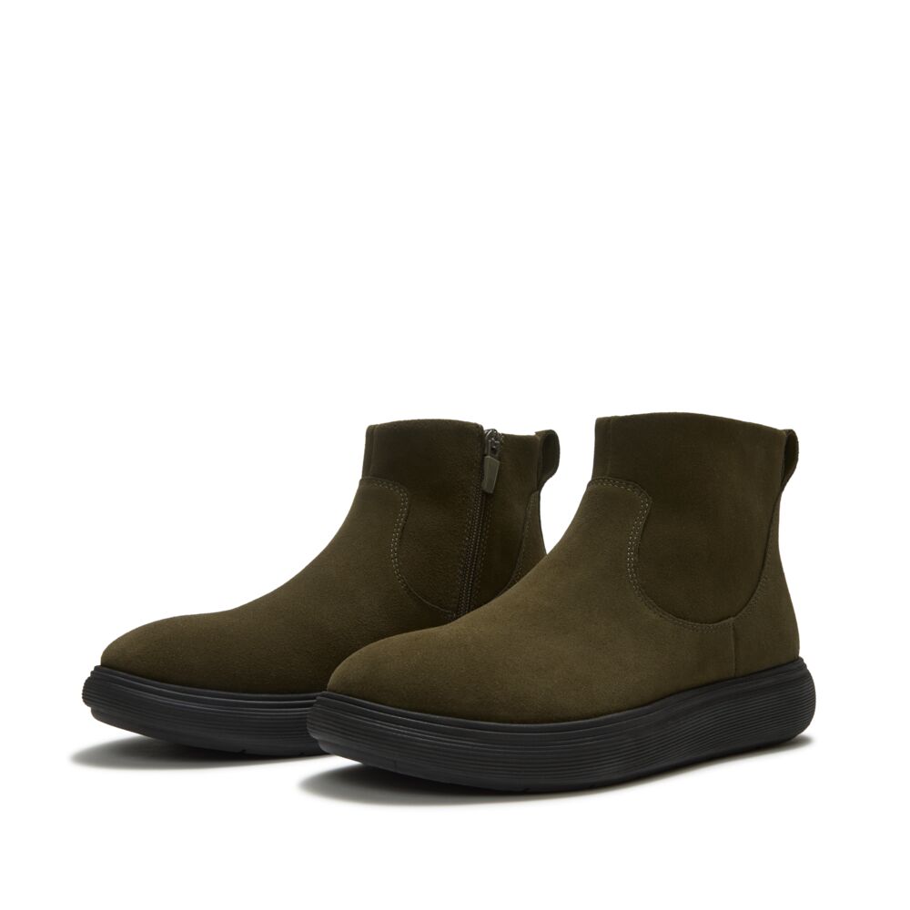 iQ-COMFF SUEDE ZIP ANKLE BOOTS