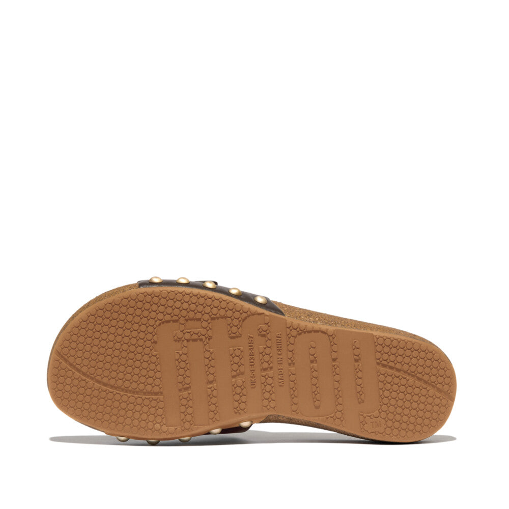 iQUSHION ADJUSTABLE BUCKLE LEATHER SLIDES