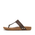 iQUSHION LEATHER TOE-POST SANDALS