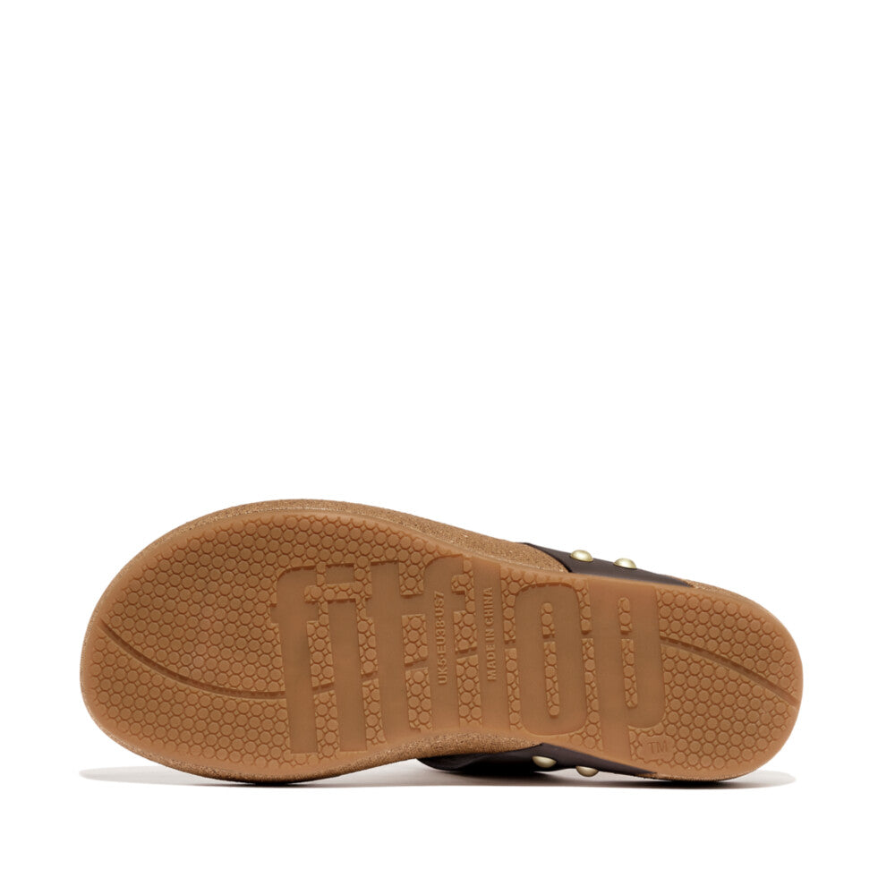 iQUSHION LEATHER TOE-POST SANDALS