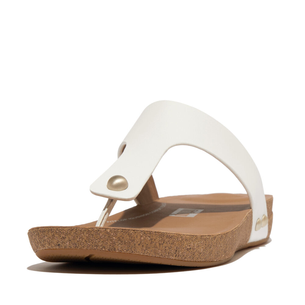 iQUSHION LEATHER TOE-POST SANDALS