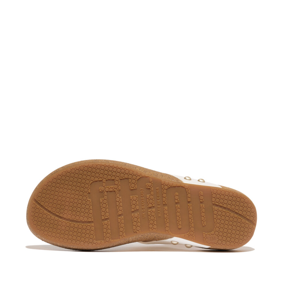 iQUSHION LEATHER TOE-POST SANDALS