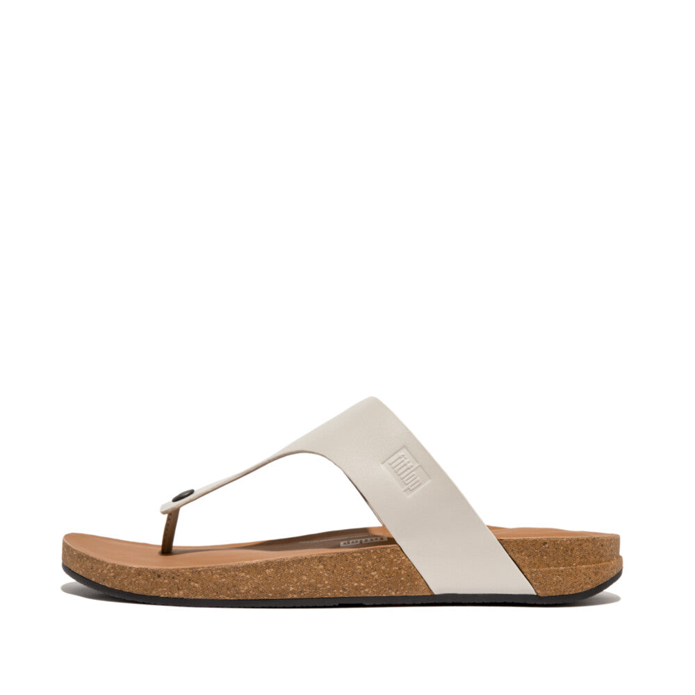 iQUSHION MEN'S LEATHER TOE-POST SANDALS