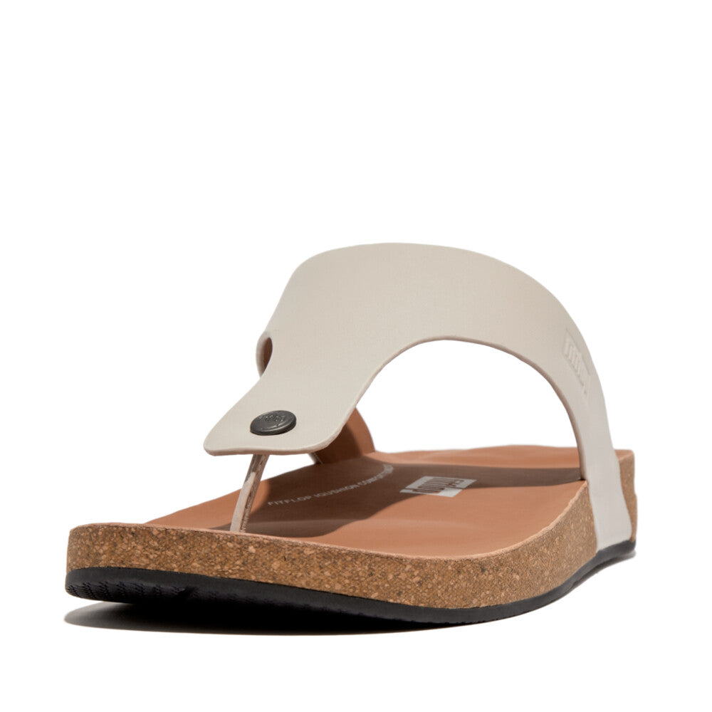 iQUSHION MEN'S LEATHER TOE-POST SANDALS