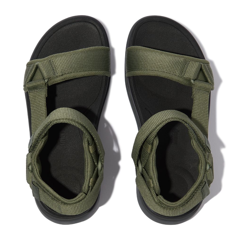 F-MODE GO MENS ADJ. WEBBING BACK-STRAP SANDALS