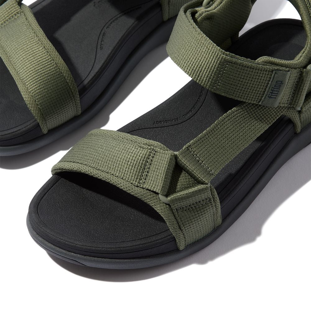F-MODE GO MENS ADJ. WEBBING BACK-STRAP SANDALS