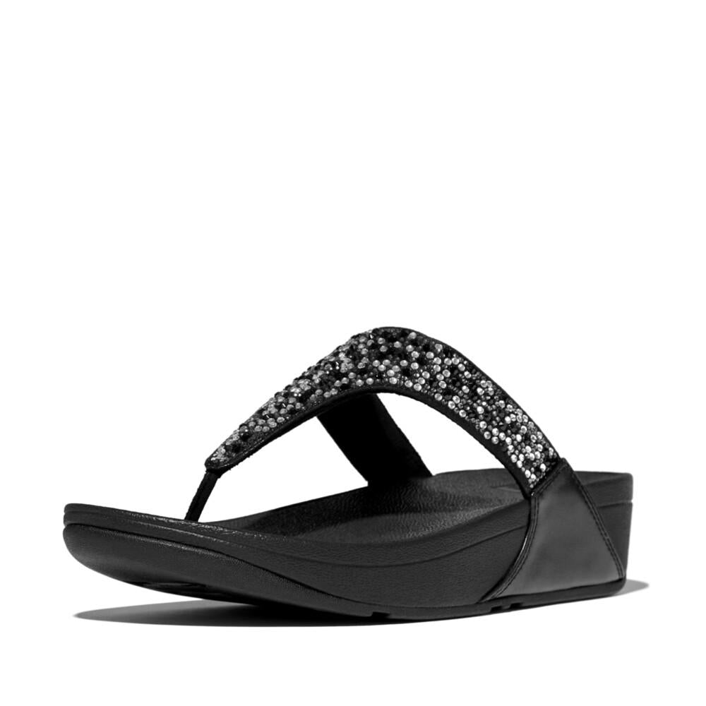 LULU CRYSTAL-MIX TOE-POST SANDALS
