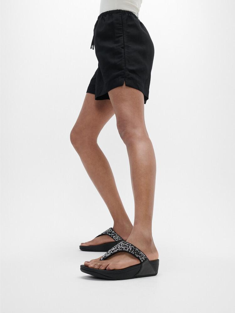 LULU CRYSTAL-MIX TOE-POST SANDALS